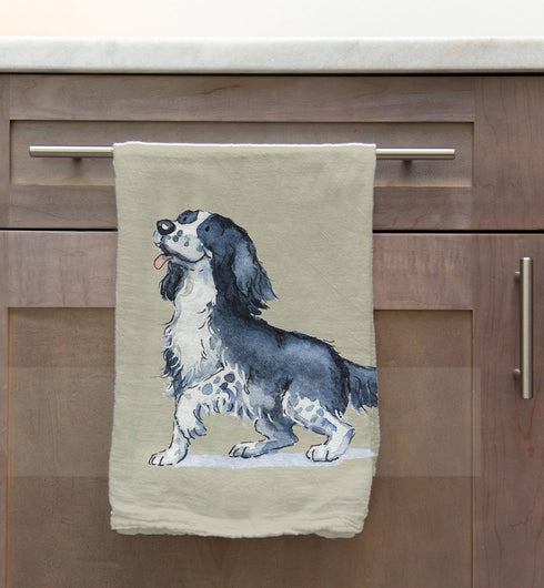 Sprocker Black & White Tea Towel